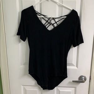 Short sleeve black body suit size large